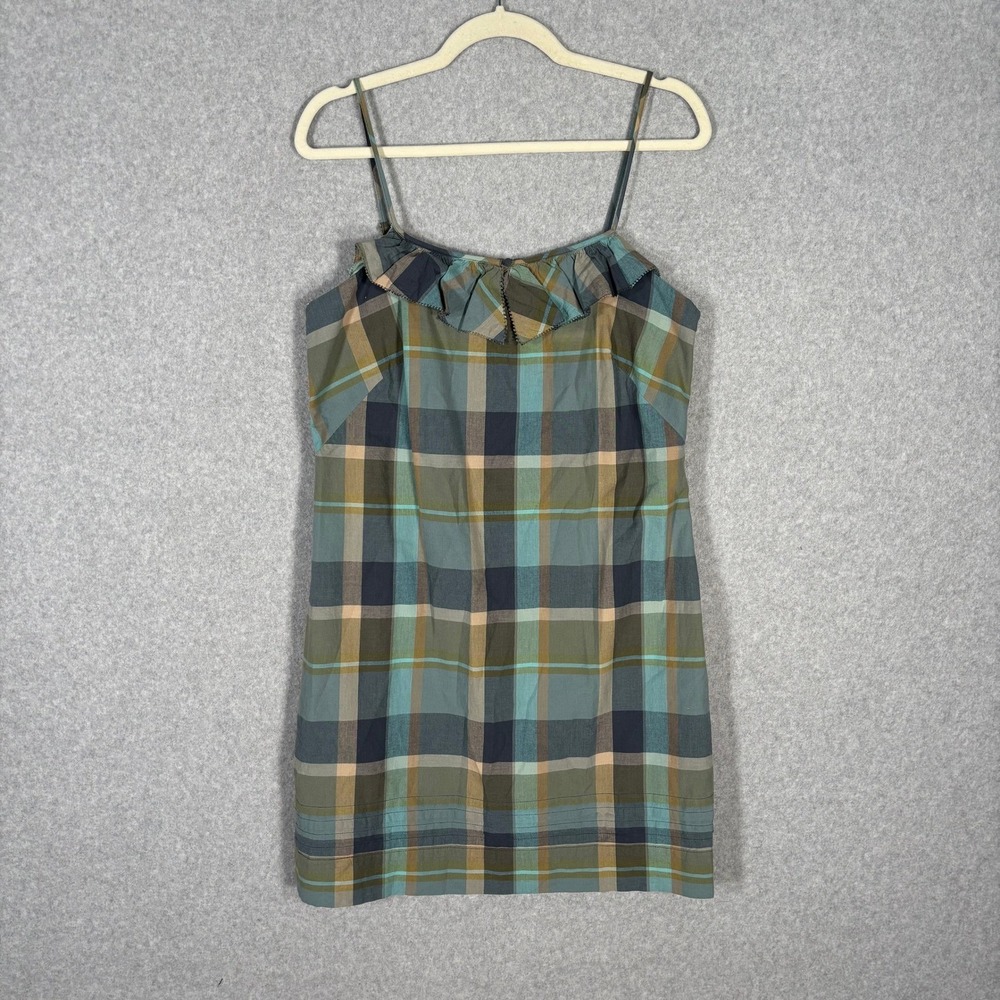 LOFT Y2K Plaid Ruffle Mini Dress‎ Size 6 Preppy Academia Old Money Southern Chic